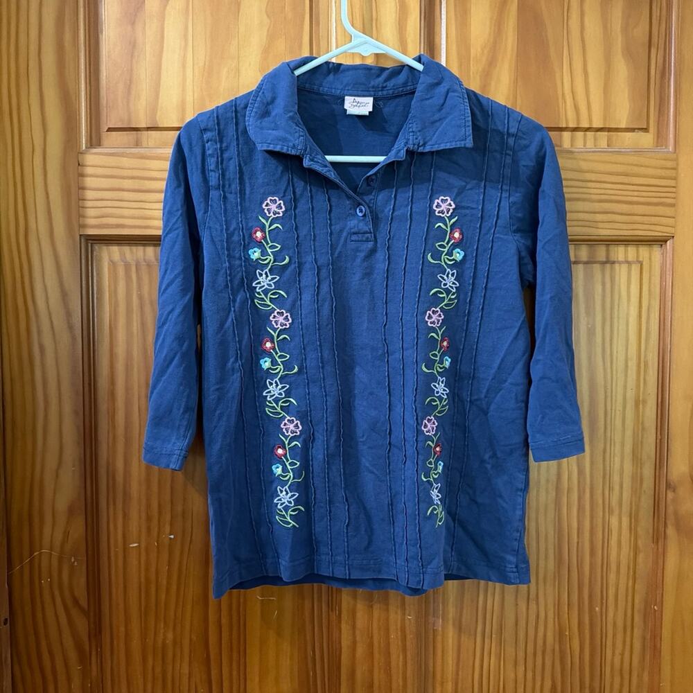 Grandma Core Artisan Delafield Quarter Button Down Shirt Size Small